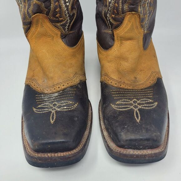 Chavez Boots MX 27 US 8 Brown Orange Leather Western Cowboy Ranch Rodeo - Picture 5 of 12